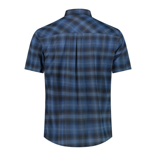 Camisa Hombre Manga Corta Cuadros Elasticada